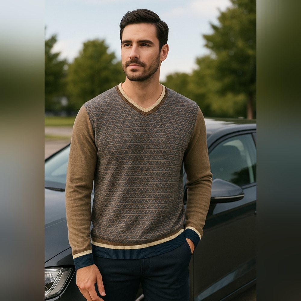 RW&CO Men’s V-Neck Sweater – Size Large (A4)